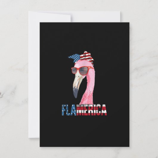 Flamingo 4th van juli Flamerica Patriotic American Kaart (Voorkant)