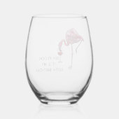 Flamingo 50e verjaardag Custom Party Wijnglas Zonder Voet (Achterkant)