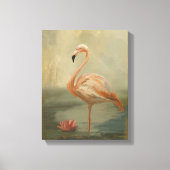 Flamingo aan het water - Elegante vogel Canvas Afdruk (Voorkant)
