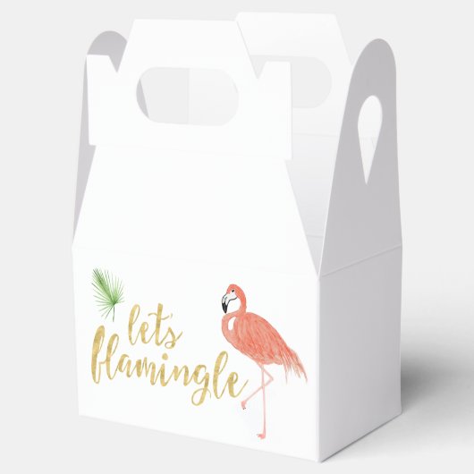 Flamingo Aangepaste geschenkdoos - Gable Bedankdoosjes (Geopend)