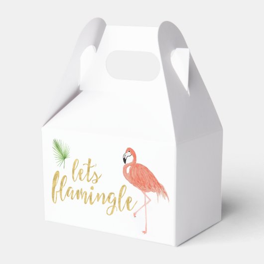 Flamingo Aangepaste geschenkdoos - Gable Bedankdoosjes (Voorkant Zijde)