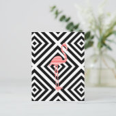 Flamingo - abstract geometrisch patroon - roze. briefkaart (Staand voorkant)