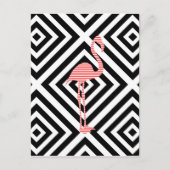 Flamingo - abstract geometrisch patroon - roze. briefkaart (Voorkant)