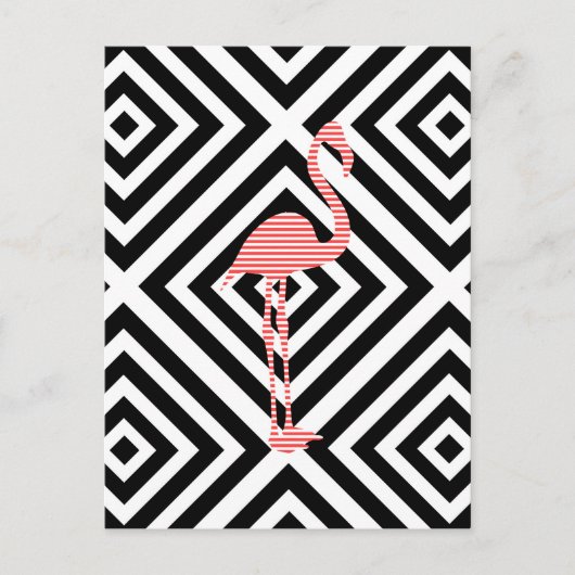 Flamingo - abstract geometrisch patroon - roze. briefkaart (Voorkant)