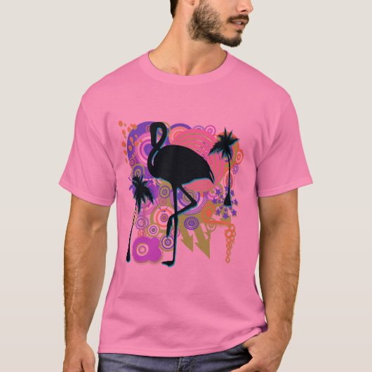 Flamingo Abstract Silhouette T-shirt (Voorkant)