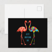 Flamingo | Accepteer Begrijp Houd van Autisme Flam Briefkaart (Voorkant / Achterkant)