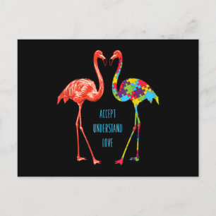 Flamingo Accepteer Begrijp Houd van Autisme Flam Uitnodiging Briefkaart