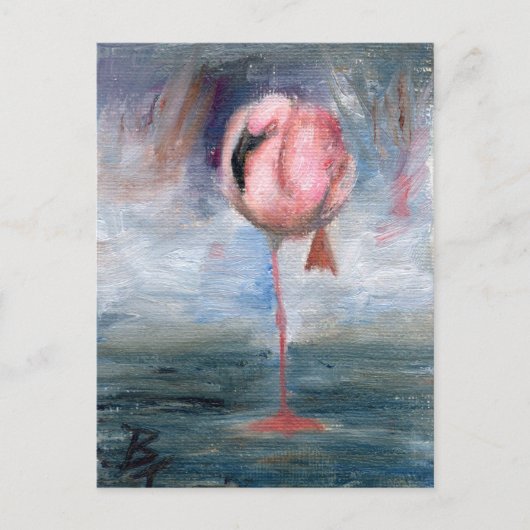 Flamingo ACEO Briefkaart (Voorkant)