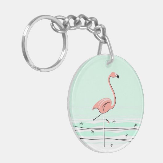 Flamingo acrylic sleutelhanger groen (Voorkant Links)