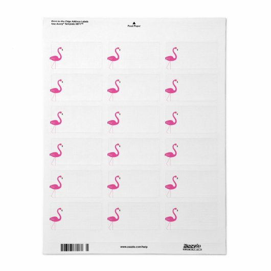 Flamingo Adresetiketten Etiket (Full Sheet)