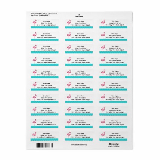 Flamingo Adreslabel Etiket (Full Sheet)