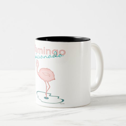 Flamingo Aficionado Tweekleurige Koffiemok (Voorkant rechts)