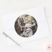 Flamingo Alice in Wonderland Ronde Sticker (Envelop)