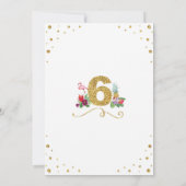 Flamingo Aloha 6e Zes verjaardag Uitnodiging (Achterkant)