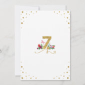 Flamingo Aloha 7e 7 verjaardagsfeestje Uitnodigen Kaart (Achterkant)