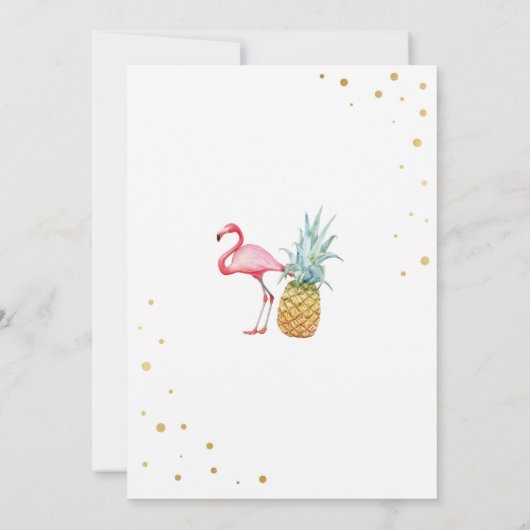 Flamingo Aloha Girl's eerste verjaardag goud Kaart (Achterkant)