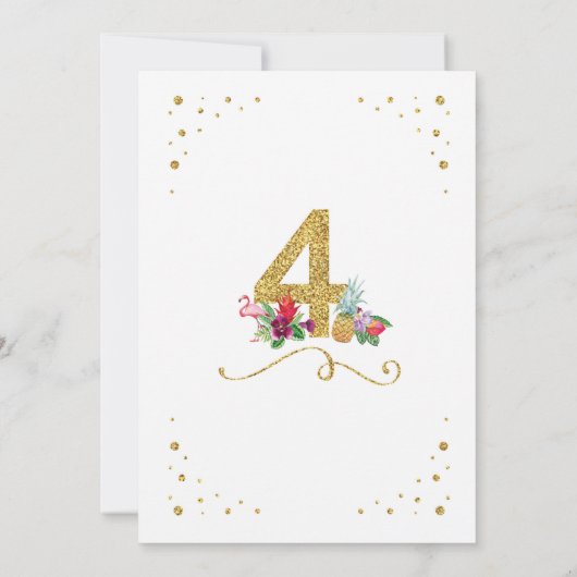 Flamingo Aloha Vierde 4e verjaardag van de Dag van Kaart (Achterkant)