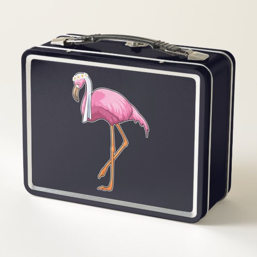 Flamingo als Bride met Veil (Achterkant)
