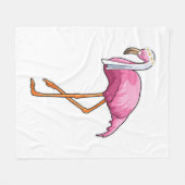 Flamingo als Bride met Veil Fleece Deken (Voorkant (Horizontaal))