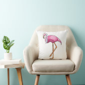 Flamingo als Bride met Veil Kussen (Stoel)