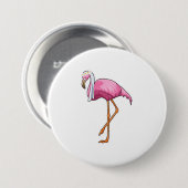 Flamingo als Bride met Veil Ronde Button 7,6 Cm (Voorkant /achterkant)