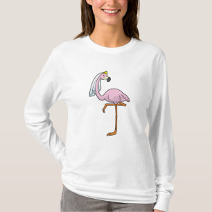 Flamingo als Bride op Wedding met Veil T-shirt