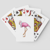 Flamingo als bruid met sluier pokerkaarten (Achterkant)