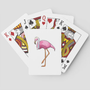 Flamingo als bruid met sluier pokerkaarten