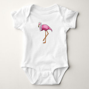 Flamingo als bruid met sluier romper