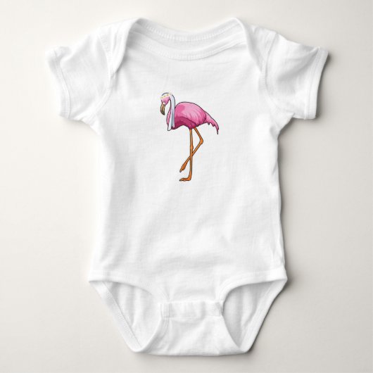 Flamingo als bruid met sluier romper (Voorkant)