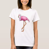 Flamingo als bruid met sluier t-shirt (Voorkant)