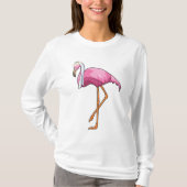 Flamingo als bruid met sluier t-shirt (Voorkant)