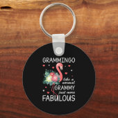 Flamingo als een normale Grammy die nog verbluffen Sleutelhanger (Voorkant)