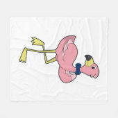 Flamingo als Gentleman met Stropdas Fleece Deken (Voorkant (Horizontaal))