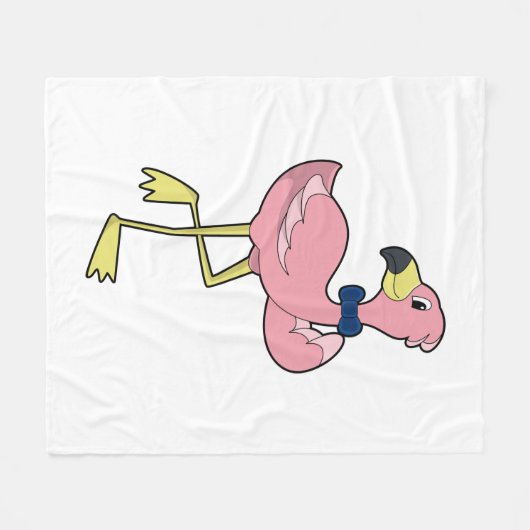 Flamingo als Gentleman met Stropdas Fleece Deken (Voorkant (Horizontaal))