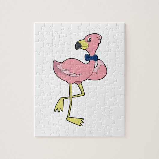 Flamingo als Gentleman met Stropdas Legpuzzel (Verticaal)