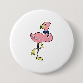 Flamingo als Gentleman met Stropdas Ronde Button 7,6 Cm (Voorkant)