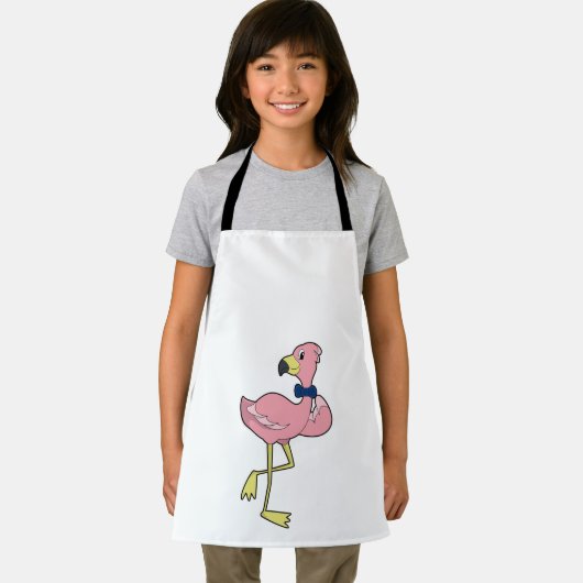 Flamingo als Gentleman met Stropdas Schort (Insitu)