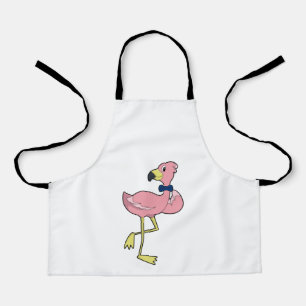 Flamingo als Gentleman met Stropdas Schort