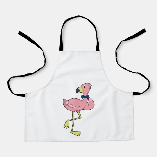 Flamingo als Gentleman met Stropdas Schort (Voorkant)