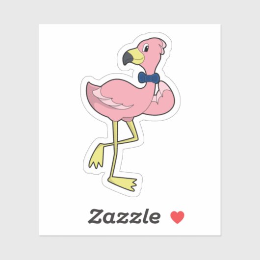 Flamingo als Gentleman met Stropdas Sticker (Vel)