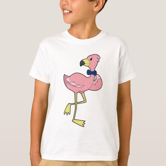 Flamingo als Gentleman met Stropdas T-shirt (Voorkant)