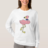 Flamingo als Gentleman met Stropdas T-shirt (Voorkant)