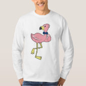 Flamingo als Gentleman met Stropdas T-shirt (Voorkant)