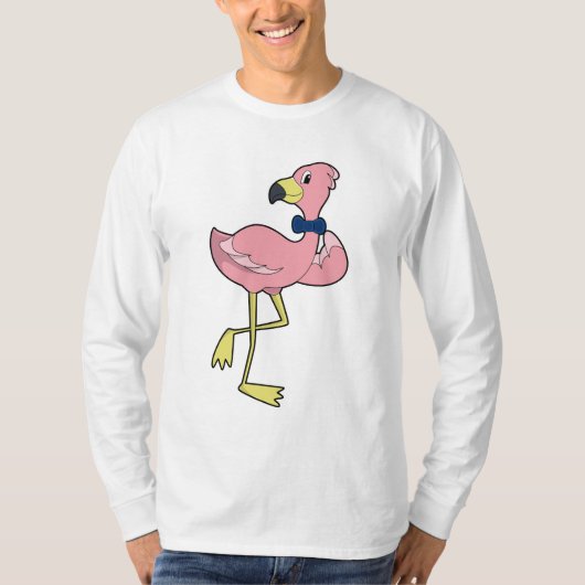 Flamingo als Gentleman met Stropdas T-shirt (Voorkant)