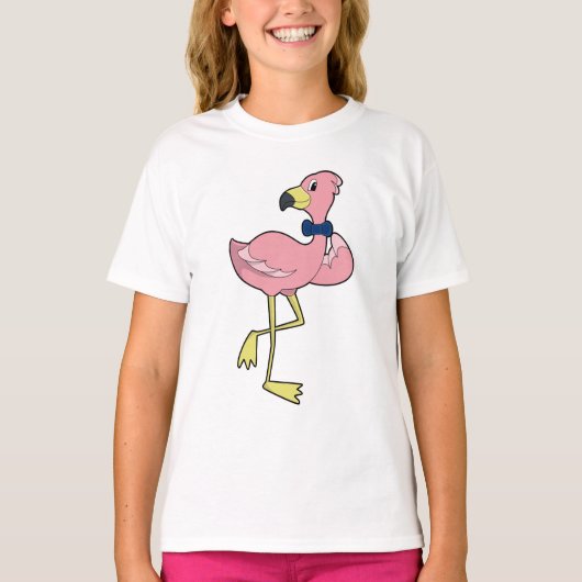 Flamingo als Gentleman met Stropdas T-shirt (Voorkant)