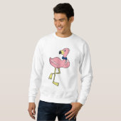Flamingo als Gentleman met Stropdas Trui (Voorkant volledig)