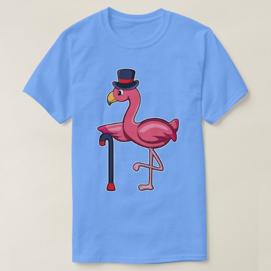 Flamingo als gepensioneerde met wandelstok Pet T-shirt (Design voorkant)