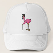 Flamingo als gom met Pet en stok (Voorkant)