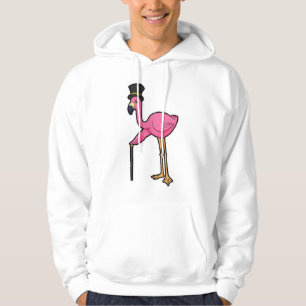 Flamingo als gom met Pet en stok Hoodie